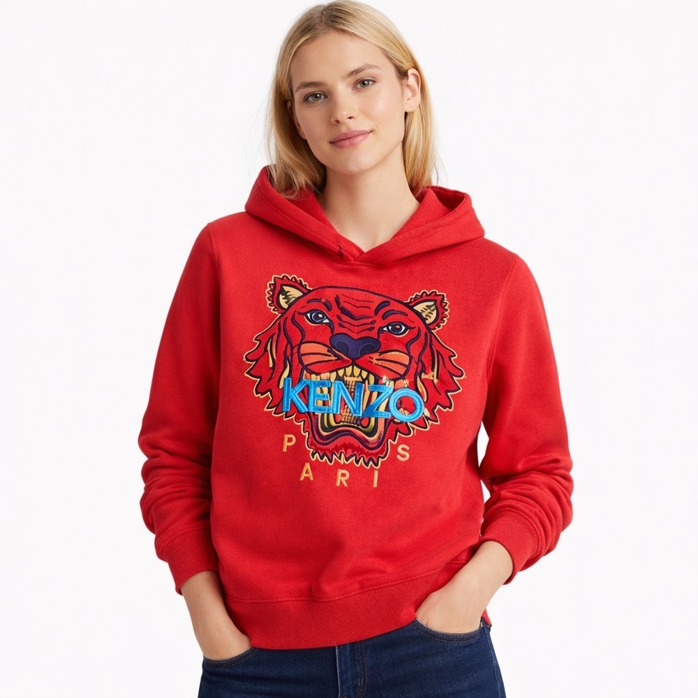 Kenzo France read hoodie with tiger embroidery women/teen size S